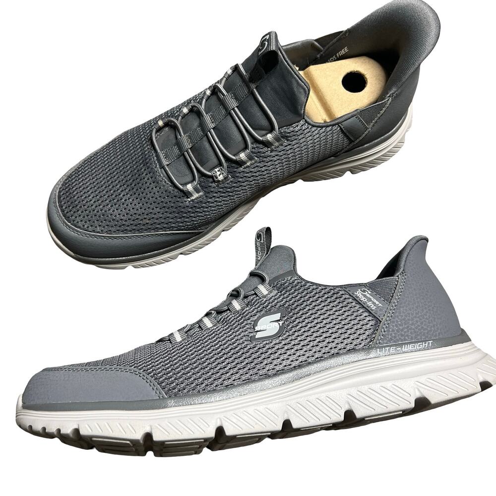 S SPORT by Skechers Men's Step Ins Hands Free Slip on Sneakers Grey 11.5